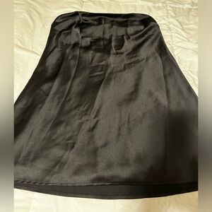 Mini black slip dress